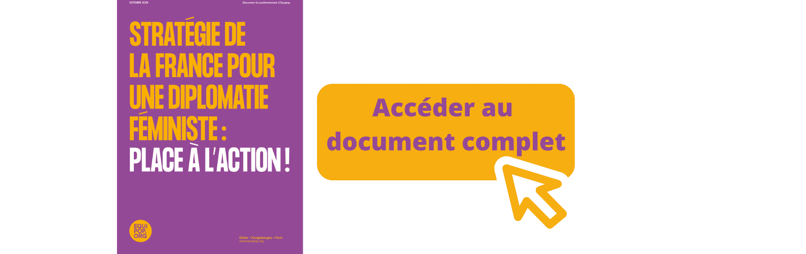 couverture document positionnement Equipop concernant la stratégie de la France pour une diplomatie féministe